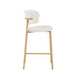 JOSIE FABRIC KITCHEN STOOL - CREAM/NAT LEG
