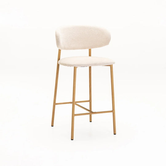 JOSIE FABRIC KITCHEN STOOL-NATURAL LEG