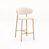 JOSIE FABRIC KITCHEN STOOL-NATURAL LEG
