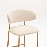 JOSIE FABRIC KITCHEN STOOL - CREAM/NAT LEG