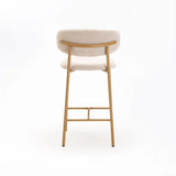 JOSIE FABRIC KITCHEN STOOL - CREAM/NAT LEG