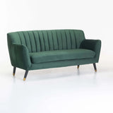 JUNO VELVET 3 SEATER - FOREST GREEN