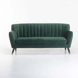 JUNO VELVET 3 SEATER - FOREST GREEN