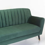 JUNO VELVET 3 SEATER - FOREST GREEN