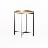 KAI 48cm ROUND SIDE TABLE - BRASS ANTIQUE