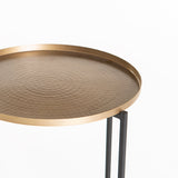 KAI 48cm ROUND SIDE TABLE - BRASS ANTIQUE