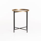 KAI 48cm ROUND SIDE TABLE - BRASS ANTIQUE