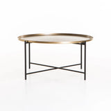 KAI 90cm ROUND COFFEE TABLE - BRASS ANTIQUE