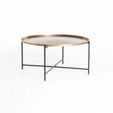 KAI 90cm ROUND COFFEE TABLE - BRASS ANTIQUE