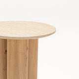 KAIA 45cm ROUND ST-TRAVERTINE - OAK BASE