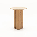 KAIA 45cm ROUND ST-TRAVERTINE - OAK BASE
