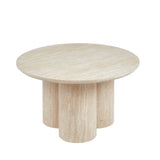 KAIA 80cm ROUND CT - TRAVERTINE LOOK TOP & BASE