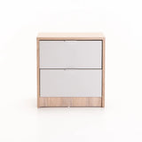 KAPPA 2 DRAWER PEDESTAL - LIGHT OAK/LIGHT GREY