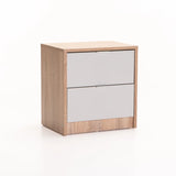 KAPPA 2 DRAWER PEDESTAL - LIGHT OAK/LIGHT GREY