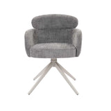 KAT FABRIC DINING CHAIR W/SWIVEL - GREY/LIGHT LEG