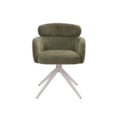 KAT FABRIC DINING CHAIR W/SWIVEL - GREEN/LIGHT LEG