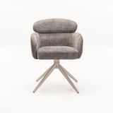 KAT FABRIC DINING CHAIR W/SWIVEL - GREY