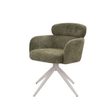 KAT FABRIC DINING CHAIR W/SWIVEL - GREEN/LIGHT LEG