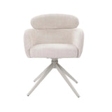 KAT FABRIC DINING CHAIR W/SWIVEL-OATMEAL/LIGHT LEG