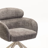 KAT FABRIC DINING CHAIR W/SWIVEL - GREY