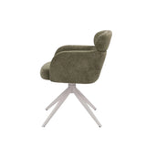 KAT FABRIC DINING CHAIR W/SWIVEL - GREEN/LIGHT LEG