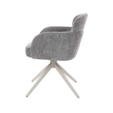 KAT FABRIC DINING CHAIR W/SWIVEL - GREY/LIGHT LEG