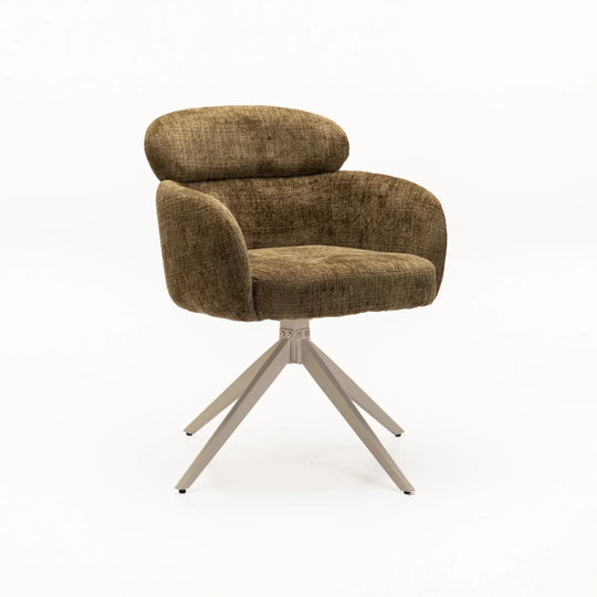 KAT FABRIC SWIVEL DINING CHAIR
