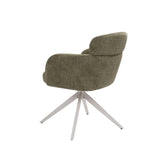 KAT FABRIC DINING CHAIR W/SWIVEL - GREEN/LIGHT LEG