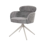 KAT FABRIC DINING CHAIR W/SWIVEL - GREY/LIGHT LEG