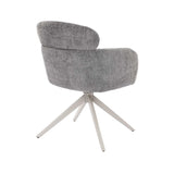 KAT FABRIC DINING CHAIR W/SWIVEL - GREY/LIGHT LEG