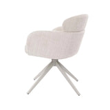 KAT FABRIC DINING CHAIR W/SWIVEL-OATMEAL/LIGHT LEG