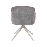 KAT FABRIC DINING CHAIR W/SWIVEL - GREY/LIGHT LEG
