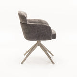 KAT FABRIC DINING CHAIR W/SWIVEL - GREY