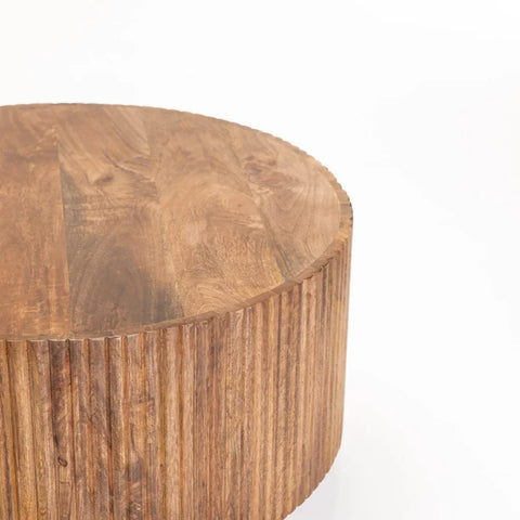 KAVI 70cm ROUND SOLID WOOD COFFEE TABLE