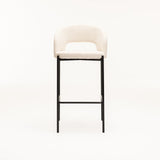KAYLA TEXTURED FABRIC BARSTOOL - CREAM