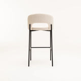 KAYLA TEXTURED FABRIC BARSTOOL - CREAM