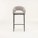KAYLA TEXTURED FABRIC BARSTOOL - GREY