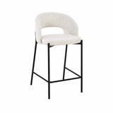 KAYLA TEXTURED FABRIC BARSTOOL - CREAM