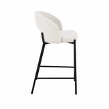 KAYLA TEXTURED FABRIC BARSTOOL - CREAM