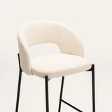 KAYLA TEXTURED FABRIC BARSTOOL - CREAM
