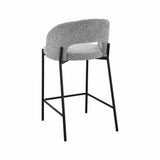 KAYLA TEXTURED FABRIC BARSTOOL - GREY