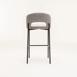 KAYLA TEXTURED FABRIC BARSTOOL - GREY