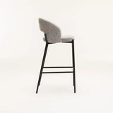 KAYLA TEXTURED FABRIC BARSTOOL - GREY