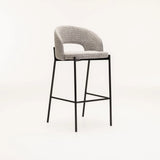 KAYLA TEXTURED FABRIC BARSTOOL - GREY