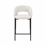 KAYLA TEXTURED FABRIC KITCHEN STOOL - CREAM