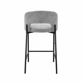 KAYLA TEXTURED FABRIC KITCHEN STOOL - GREY