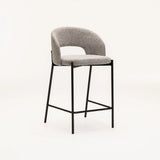 KAYLA TEXTURED FABRIC KITCHEN STOOL - GREY