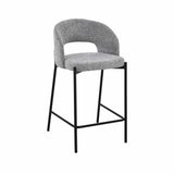 KAYLA TEXTURED FABRIC KITCHEN STOOL - GREY