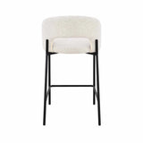 KAYLA TEXTURED FABRIC KITCHEN STOOL - CREAM