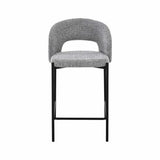 KAYLA TEXTURED FABRIC KITCHEN STOOL - GREY